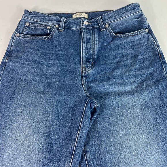Madewell Jeans Women 32x28* Low Slung Straight High Rise Blue Faded Denim Tag 28 - Picture 2 of 16